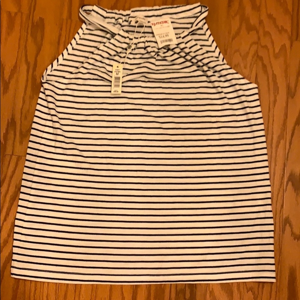 Ladies White/blue strip tank